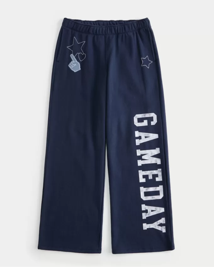 Gameday Graphic Wide-Leg Sweatpants,Gameday Graphic Wide-Leg Sweatpants