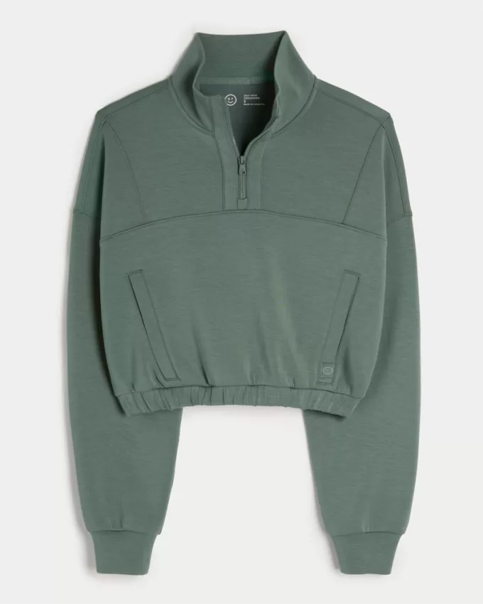 Gilly Hicks Active Cooldown Quarter-Zip Top,Gilly Hicks Active Cooldown Quarter-Zip Top