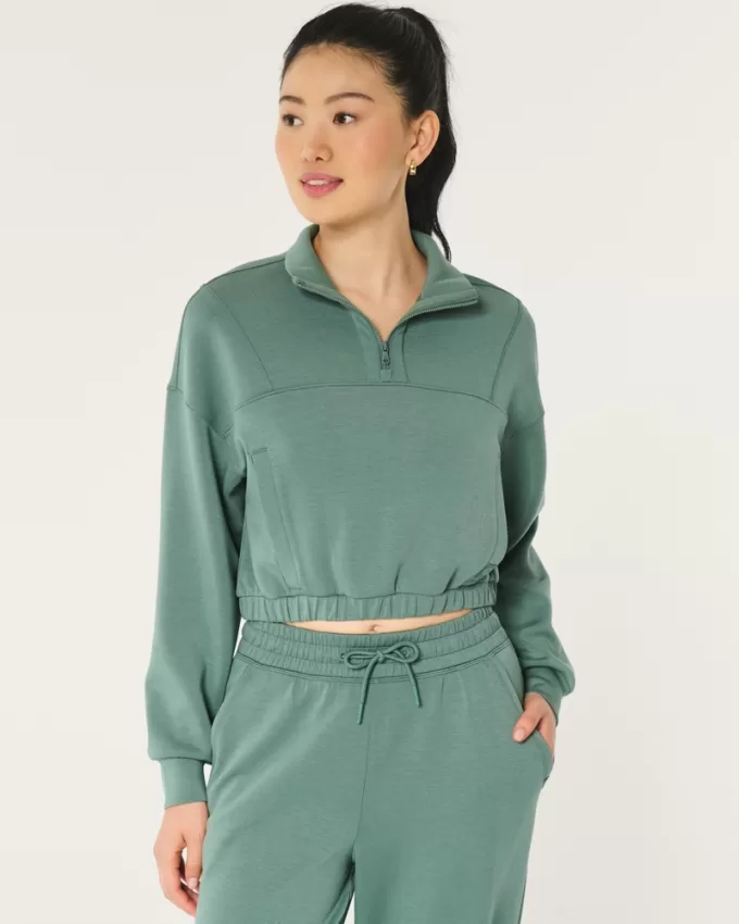 Gilly Hicks Active Cooldown Quarter-Zip Top,Gilly Hicks Active Cooldown Quarter-Zip Top