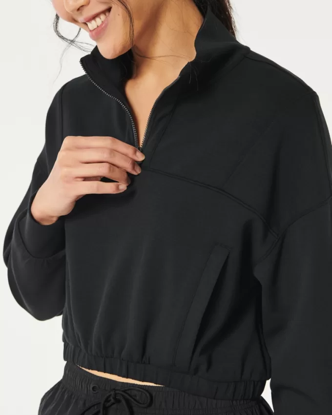 Gilly Hicks Active Cooldown Quarter-Zip Top,Gilly Hicks Active Cooldown Quarter-Zip Top
