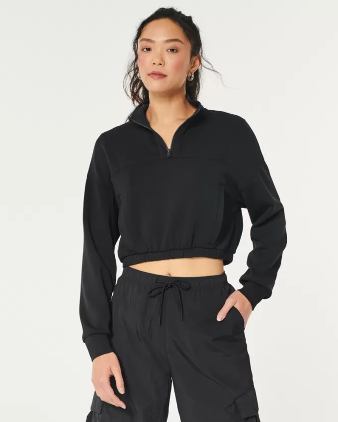 Gilly Hicks Active Cooldown Quarter-Zip Top,Gilly Hicks Active Cooldown Quarter-Zip Top