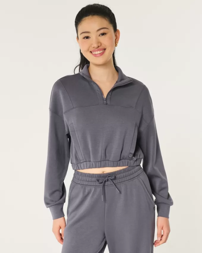 Gilly Hicks Active Cooldown Quarter-Zip Top,Gilly Hicks Active Cooldown Quarter-Zip Top