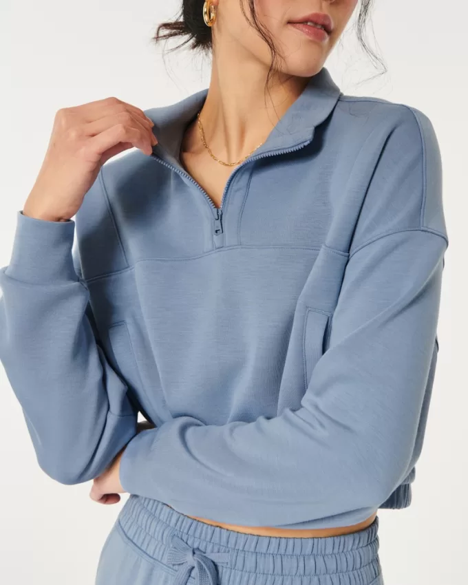 Gilly Hicks Active Cooldown Quarter-Zip Top,Gilly Hicks Active Cooldown Quarter-Zip Top