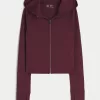 Gilly Hicks Active Recharge Hooded Crop Zip-Up Top,Gilly Hicks Active Recharge Hooded Crop Zip-Up Top