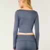 Gilly Hicks Active Recharge Long-Sleeve Plunge Top,Gilly Hicks Active Recharge Long-Sleeve Plunge Top