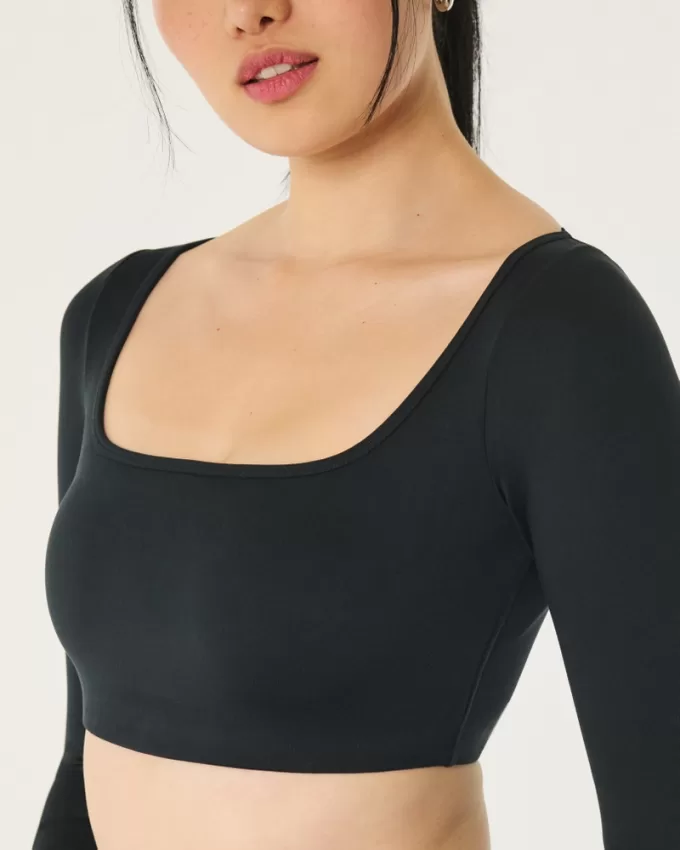 Gilly Hicks Active Recharge Ultra-Crop Long-Sleeve Top,Gilly Hicks Active Recharge Ultra-Crop Long-Sleeve Top