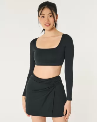 Gilly Hicks Active Recharge Ultra-Crop Long-Sleeve Top,Gilly Hicks Active Recharge Ultra-Crop Long-Sleeve Top