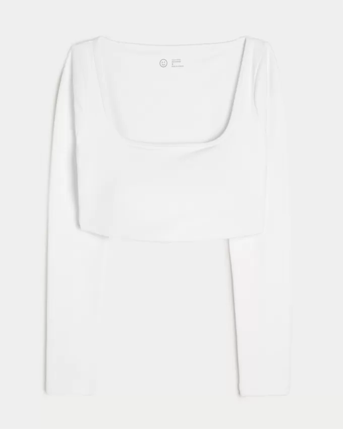 Gilly Hicks Active Recharge Ultra-Crop Long-Sleeve Top,Gilly Hicks Active Recharge Ultra-Crop Long-Sleeve Top