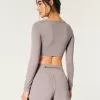 Gilly Hicks Active Recharge Ultra-Crop Long-Sleeve Top,Gilly Hicks Active Recharge Ultra-Crop Long-Sleeve Top