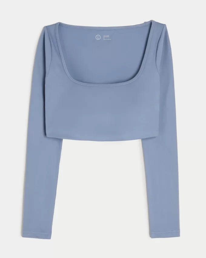 Gilly Hicks Active Recharge Ultra-Crop Long-Sleeve Top,Gilly Hicks Active Recharge Ultra-Crop Long-Sleeve Top