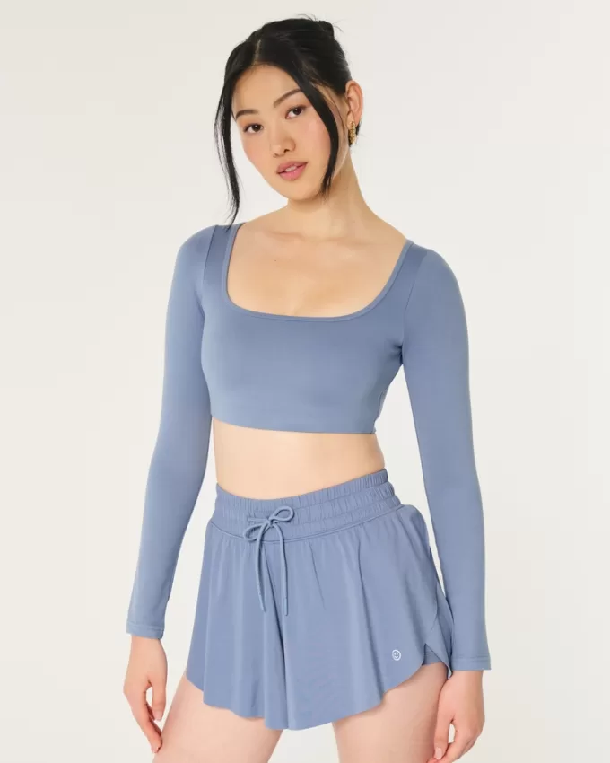 Gilly Hicks Active Recharge Ultra-Crop Long-Sleeve Top,Gilly Hicks Active Recharge Ultra-Crop Long-Sleeve Top