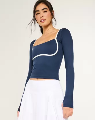 Gilly Hicks Active Recharge Under-Bust Long-Sleeve Top,Gilly Hicks Active Recharge Under-Bust Long-Sleeve Top