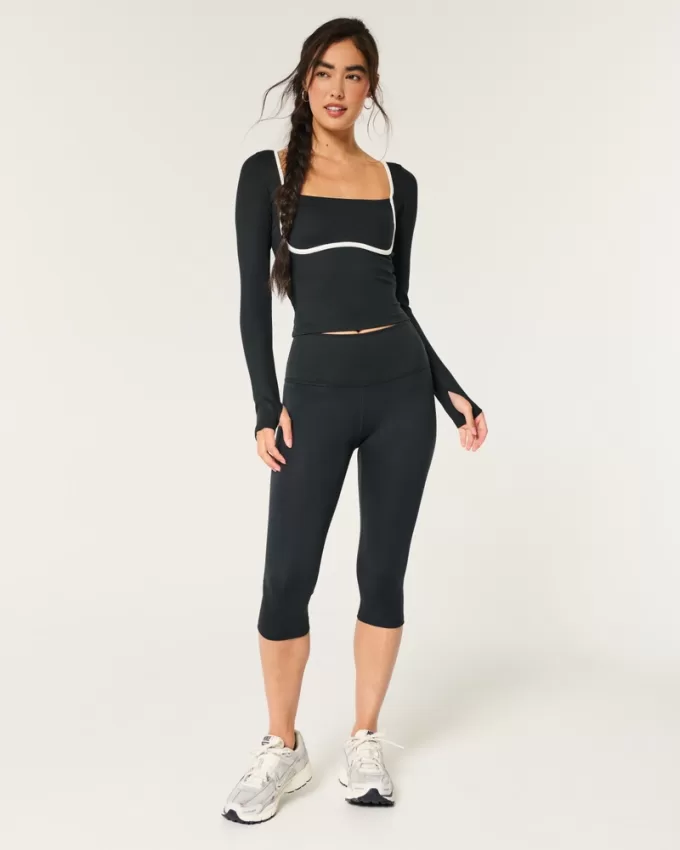 Gilly Hicks Active Recharge Under-Bust Long-Sleeve Top,Gilly Hicks Active Recharge Under-Bust Long-Sleeve Top