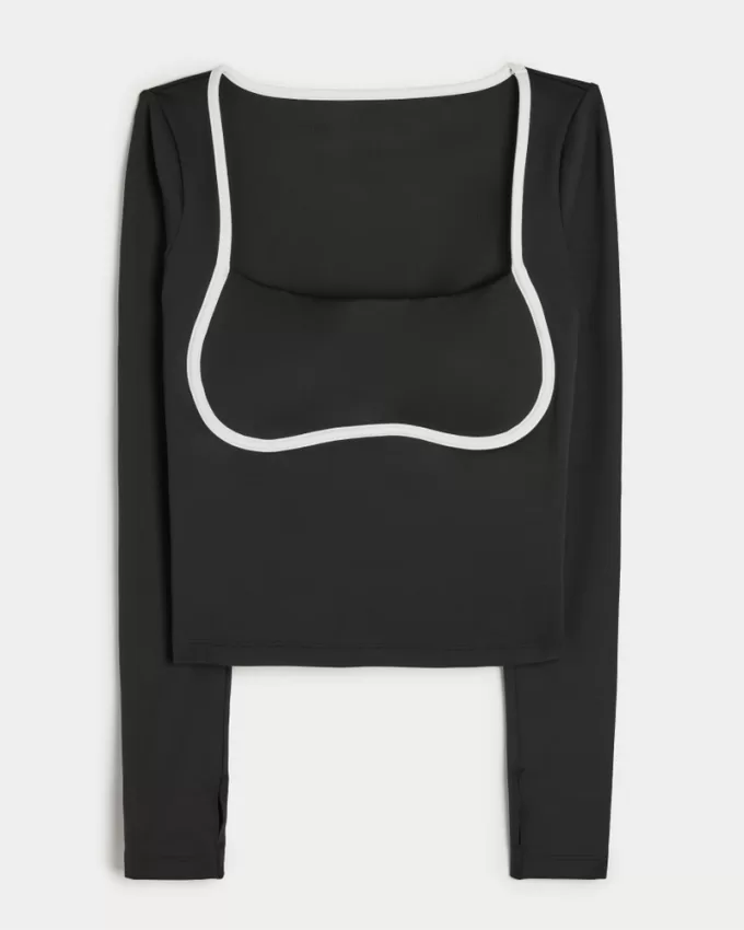 Gilly Hicks Active Recharge Under-Bust Long-Sleeve Top,Gilly Hicks Active Recharge Under-Bust Long-Sleeve Top