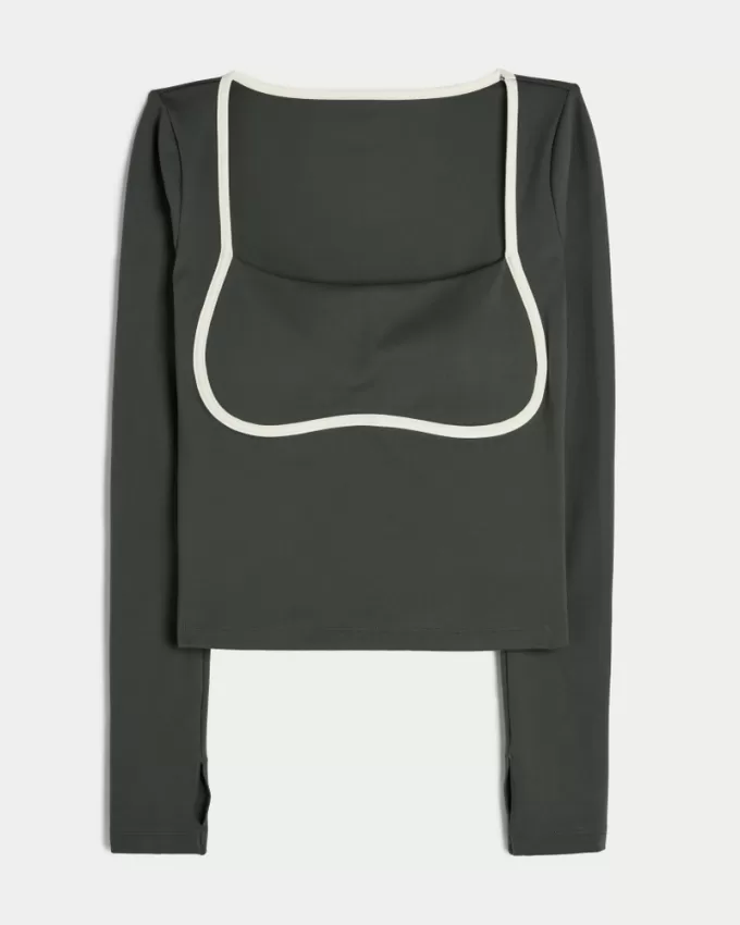 Gilly Hicks Active Recharge Under-Bust Long-Sleeve Top,Gilly Hicks Active Recharge Under-Bust Long-Sleeve Top