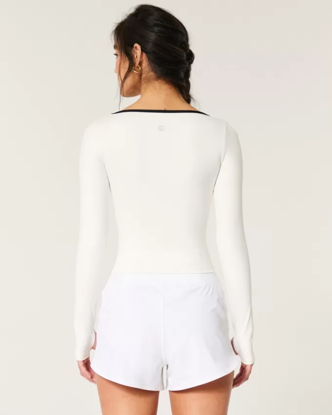 Gilly Hicks Active Recharge Under-Bust Long-Sleeve Top,Gilly Hicks Active Recharge Under-Bust Long-Sleeve Top