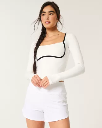 Gilly Hicks Active Recharge Under-Bust Long-Sleeve Top,Gilly Hicks Active Recharge Under-Bust Long-Sleeve Top