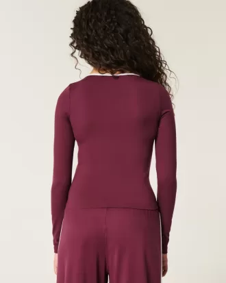 Gilly Hicks Active Tipped Wrap Top,Gilly Hicks Active Tipped Wrap Top