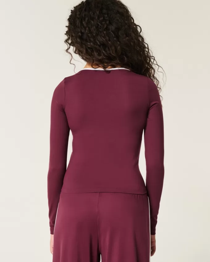 Gilly Hicks Active Tipped Wrap Top,Gilly Hicks Active Tipped Wrap Top