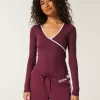 Gilly Hicks Active Tipped Wrap Top,Gilly Hicks Active Tipped Wrap Top