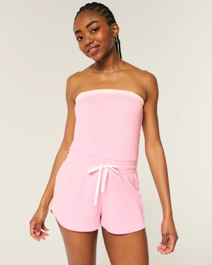 Gilly Hicks Cozy Strapless Waffle Onesie,Gilly Hicks Cozy Strapless Waffle Onesie