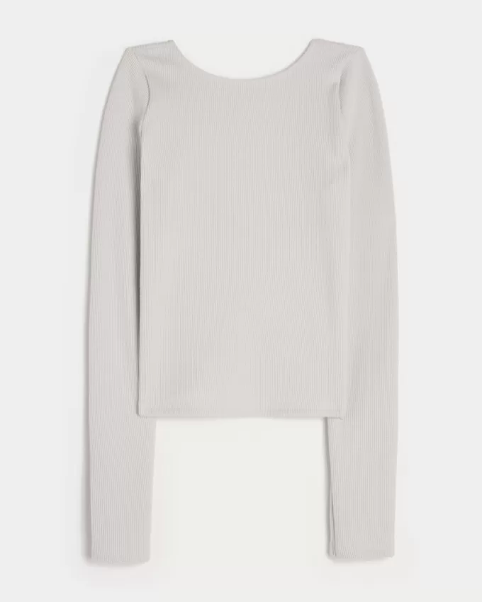 Gilly Hicks Cozy Waffle Boat-Neck Top,Gilly Hicks Cozy Waffle Boat-Neck Top