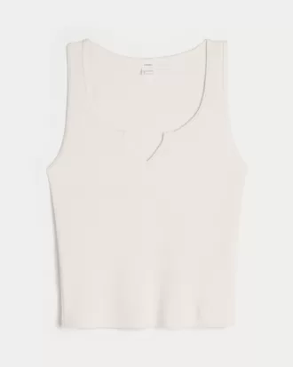 Gilly Hicks Cozy Waffle Notch-Neck Tank,Gilly Hicks Cozy Waffle Notch-Neck Tank