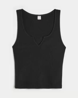 Gilly Hicks Cozy Waffle Notch-Neck Tank,Gilly Hicks Cozy Waffle Notch-Neck Tank