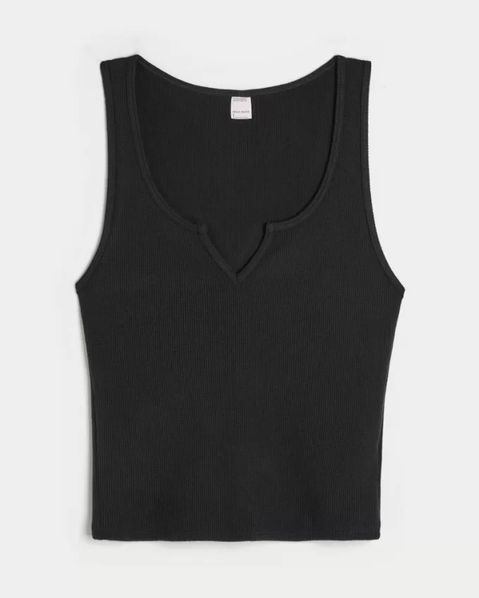 Gilly Hicks Cozy Waffle Notch-Neck Tank,Gilly Hicks Cozy Waffle Notch-Neck Tank