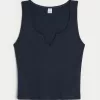 Gilly Hicks Cozy Waffle Notch-Neck Tank,Gilly Hicks Cozy Waffle Notch-Neck Tank