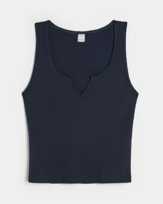 Gilly Hicks Cozy Waffle Notch-Neck Tank,Gilly Hicks Cozy Waffle Notch-Neck Tank