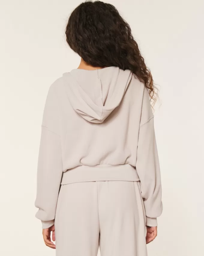 Gilly Hicks Cozy Waffle Zip-Up Hoodie,Gilly Hicks Cozy Waffle Zip-Up Hoodie