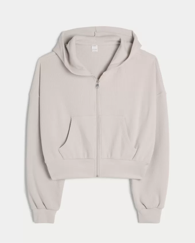 Gilly Hicks Cozy Waffle Zip-Up Hoodie,Gilly Hicks Cozy Waffle Zip-Up Hoodie