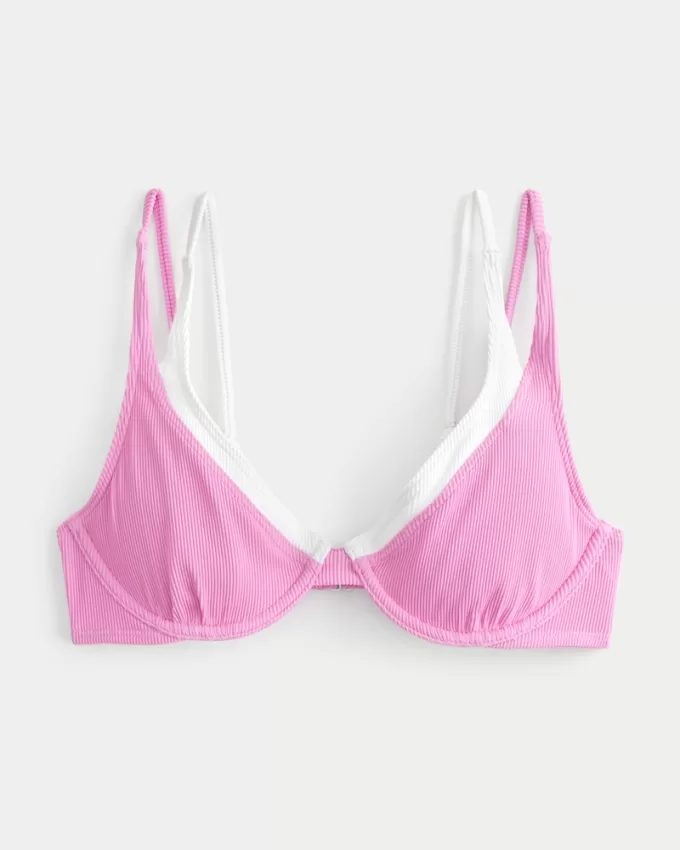 Gilly Hicks Layered Ribbed Underwire Bikini Top,Gilly Hicks Layered Ribbed Underwire Bikini Top