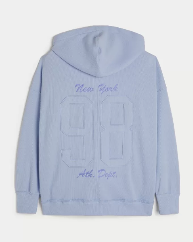 Gilly Hicks Oversized Waffle Zip-Up Hoodie,Gilly Hicks Oversized Waffle Zip-Up Hoodie