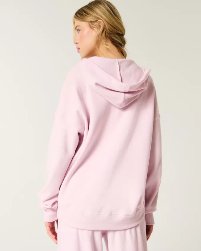 Gilly Hicks Oversized Waffle Zip-Up Hoodie,Gilly Hicks Oversized Waffle Zip-Up Hoodie