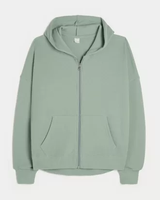 Gilly Hicks Oversized Waffle Zip-Up Hoodie,Gilly Hicks Oversized Waffle Zip-Up Hoodie