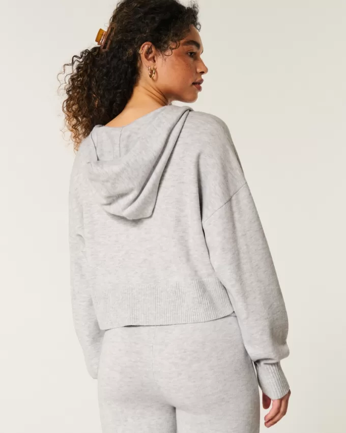 Gilly Hicks Relaxed Sweater-Knit Zip-Up Hoodie,Gilly Hicks Relaxed Sweater-Knit Zip-Up Hoodie