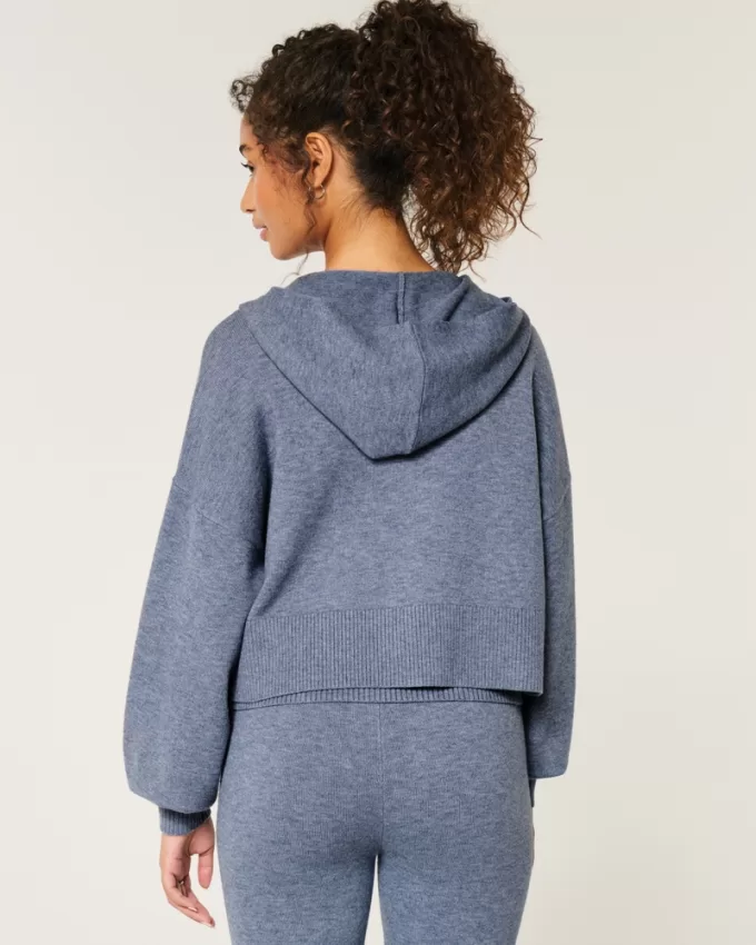 Gilly Hicks Relaxed Sweater-Knit Zip-Up Hoodie,Gilly Hicks Relaxed Sweater-Knit Zip-Up Hoodie
