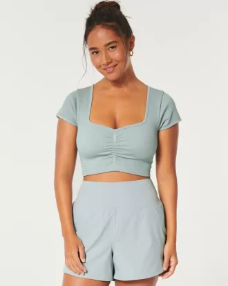 Gilly Hicks Ribbed Seamless Fabric Scoop Top,Gilly Hicks Ribbed Seamless Fabric Scoop Top