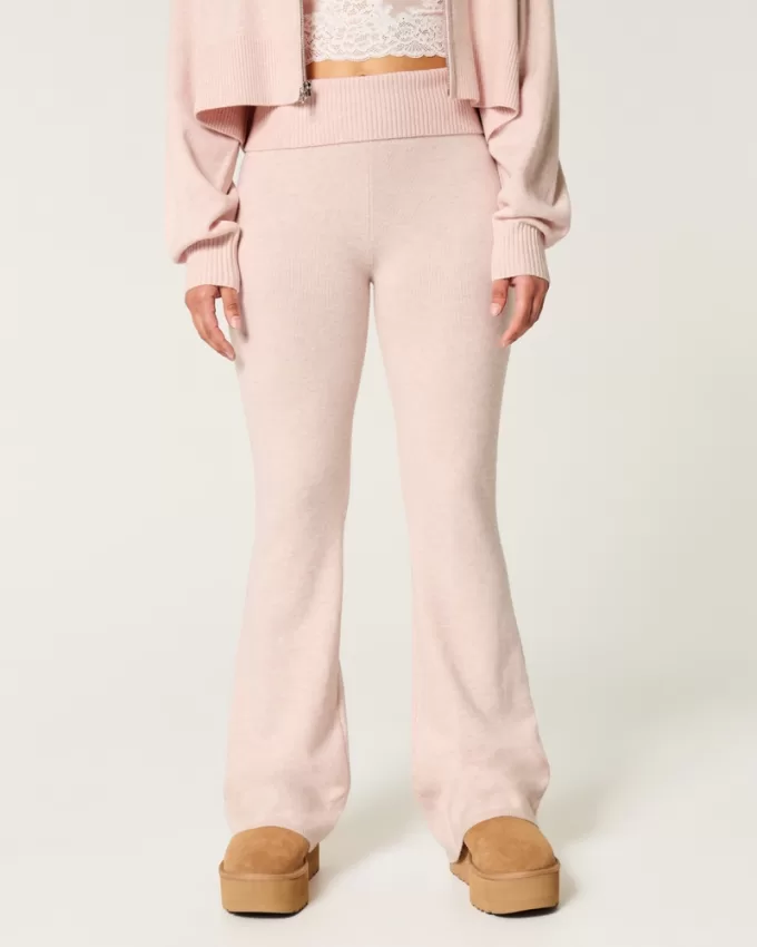 Gilly Hicks Sweater-Knit Foldover Waist Flare Pants,Gilly Hicks Sweater-Knit Foldover Waist Flare Pants