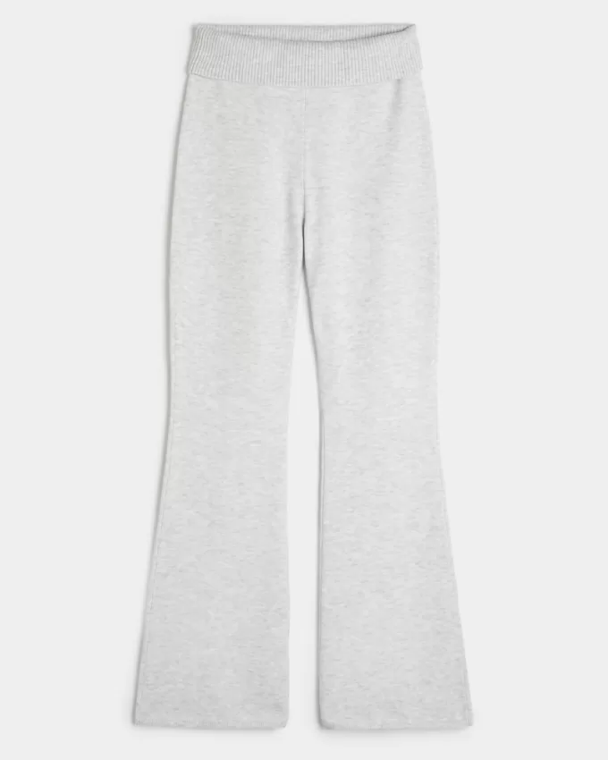 Gilly Hicks Sweater-Knit Foldover Waist Flare Pants,Gilly Hicks Sweater-Knit Foldover Waist Flare Pants