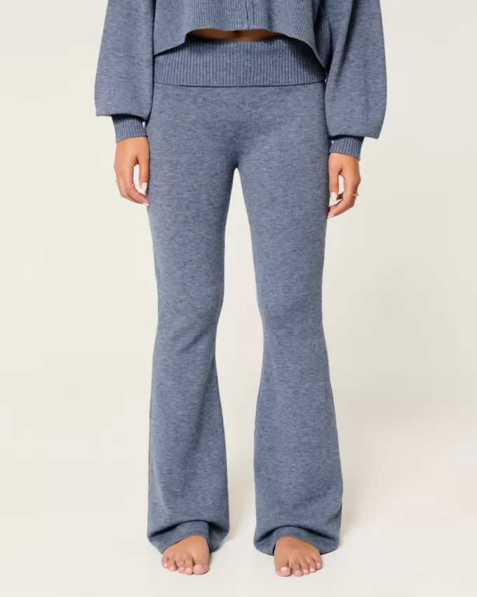 Gilly Hicks Sweater-Knit Foldover Waist Flare Pants,Gilly Hicks Sweater-Knit Foldover Waist Flare Pants