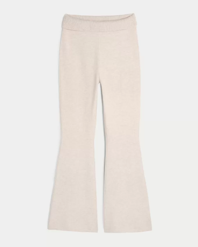 Gilly Hicks Sweater-Knit Foldover Waist Flare Pants,Gilly Hicks Sweater-Knit Foldover Waist Flare Pants