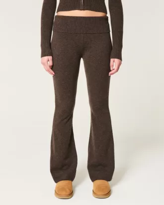 Gilly Hicks Sweater-Knit Foldover Waist Flare Pants,Gilly Hicks Sweater-Knit Foldover Waist Flare Pants