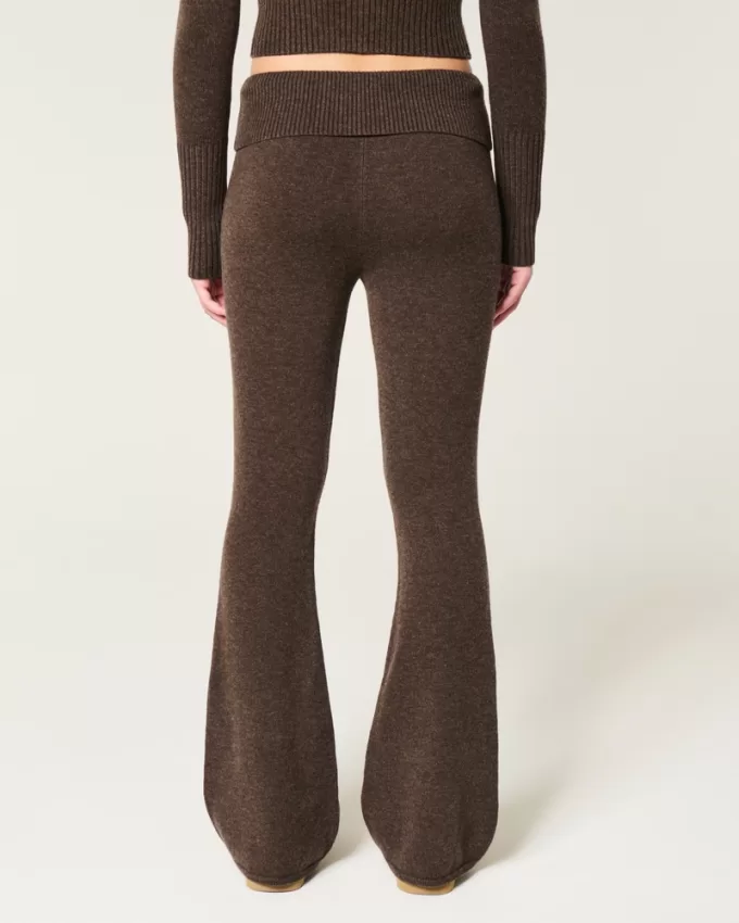 Gilly Hicks Sweater-Knit Foldover Waist Flare Pants,Gilly Hicks Sweater-Knit Foldover Waist Flare Pants