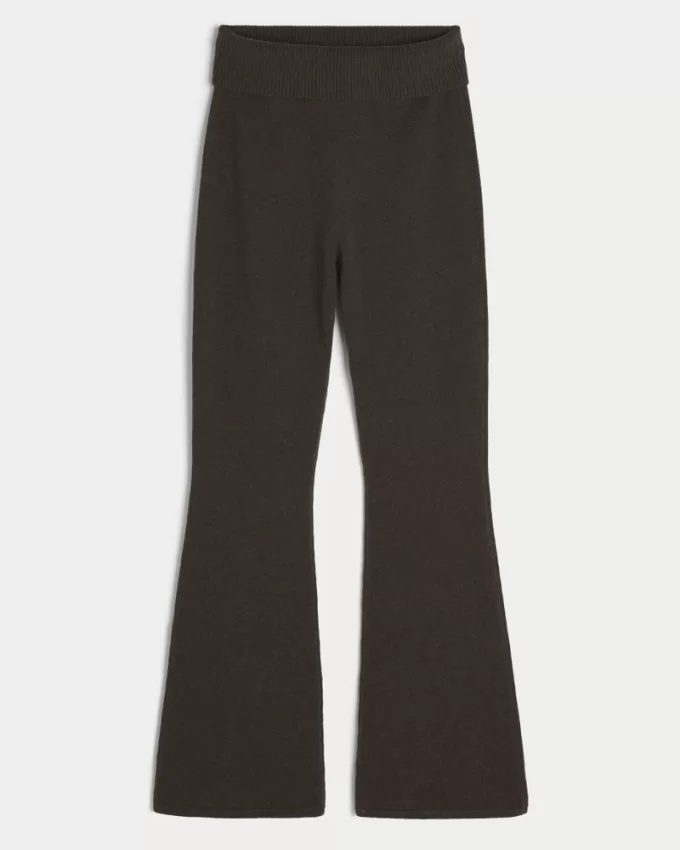 Gilly Hicks Sweater-Knit Foldover Waist Flare Pants,Gilly Hicks Sweater-Knit Foldover Waist Flare Pants