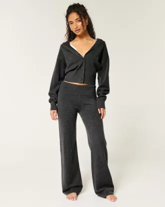 Gilly Hicks Sweater-Knit Foldover Waist Straight Pants,Gilly Hicks Sweater-Knit Foldover Waist Straight Pants