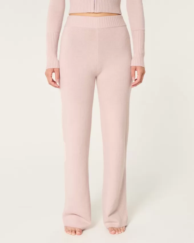 Gilly Hicks Sweater-Knit Straight Pants,Gilly Hicks Sweater-Knit Straight Pants