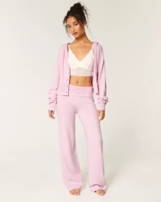 Gilly Hicks Sweater-Knit Straight Pants,Gilly Hicks Sweater-Knit Straight Pants